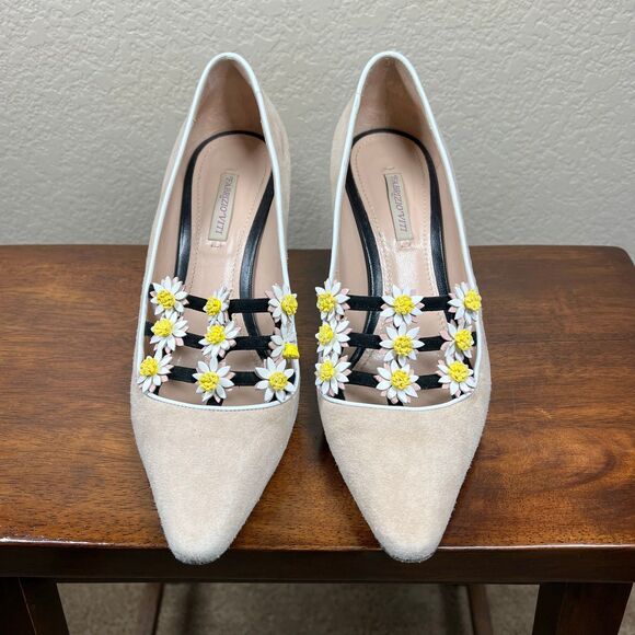 Fabrizio Viti Daisy Heels Pump Priscilla Beaulieu boho retro size 9.5 (39 1/2) - Picture 11 of 14